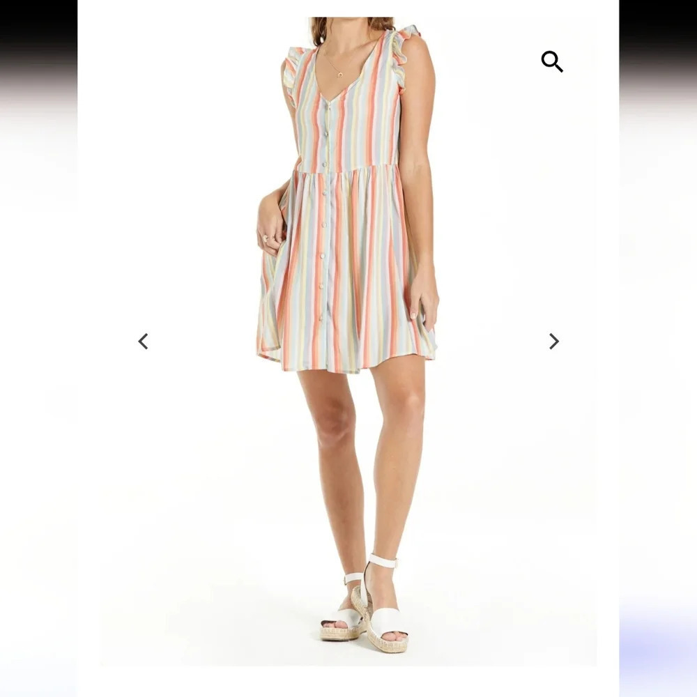 Anthropology Another Love Rumi button front dress oceanside stripe Small